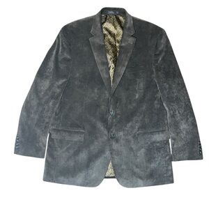 ~ Chaps Two Button Corduroy Blazer Mens Dark Tan 88 % polyester Size 46L